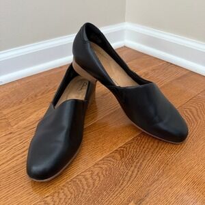 Clarks Collection Black Leather Slip On Loafers Comfort‎ Dress Shoes